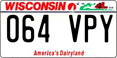 WI license plate 064VPY
