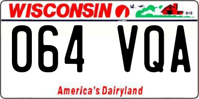WI license plate 064VQA