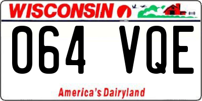 WI license plate 064VQE