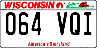WI license plate 064VQI