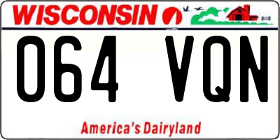 WI license plate 064VQN