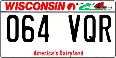 WI license plate 064VQR