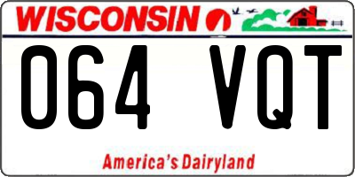 WI license plate 064VQT