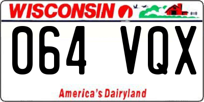 WI license plate 064VQX