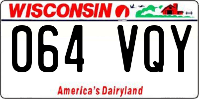 WI license plate 064VQY