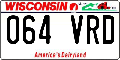 WI license plate 064VRD