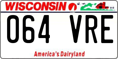 WI license plate 064VRE