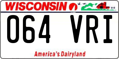 WI license plate 064VRI