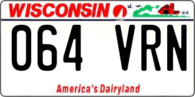 WI license plate 064VRN