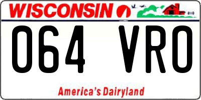 WI license plate 064VRO
