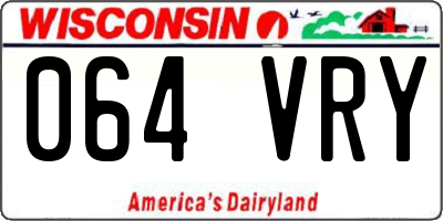 WI license plate 064VRY