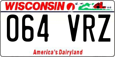 WI license plate 064VRZ