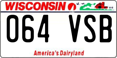 WI license plate 064VSB