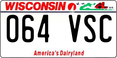WI license plate 064VSC