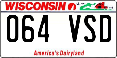 WI license plate 064VSD