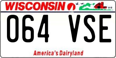 WI license plate 064VSE