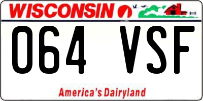 WI license plate 064VSF