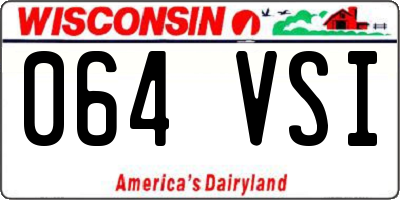 WI license plate 064VSI