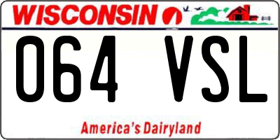 WI license plate 064VSL