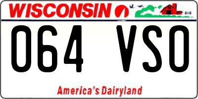 WI license plate 064VSO