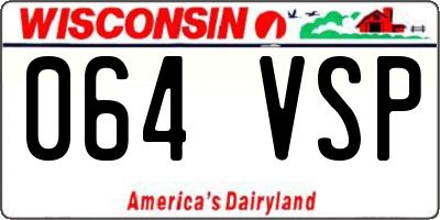 WI license plate 064VSP