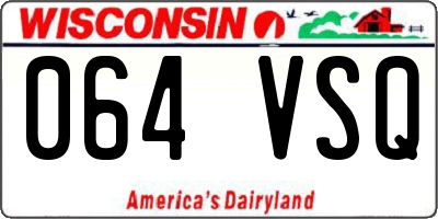 WI license plate 064VSQ