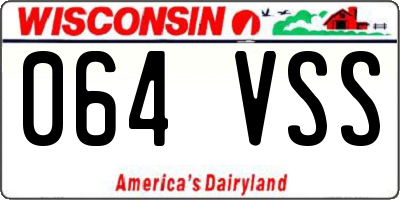 WI license plate 064VSS