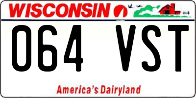 WI license plate 064VST