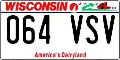 WI license plate 064VSV
