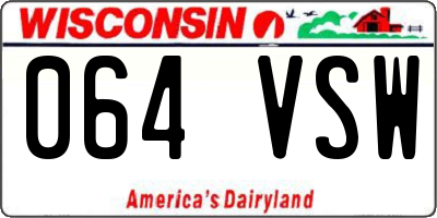 WI license plate 064VSW
