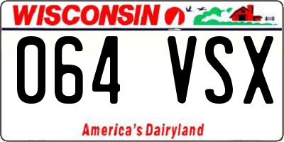 WI license plate 064VSX