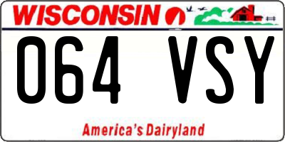 WI license plate 064VSY