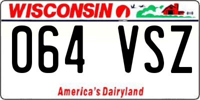 WI license plate 064VSZ