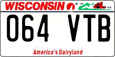 WI license plate 064VTB