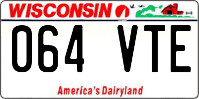 WI license plate 064VTE