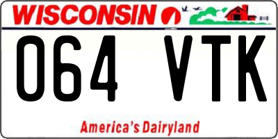 WI license plate 064VTK