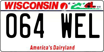 WI license plate 064WEL
