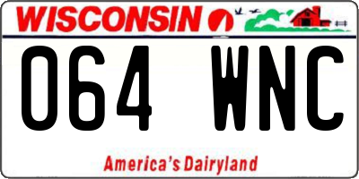 WI license plate 064WNC