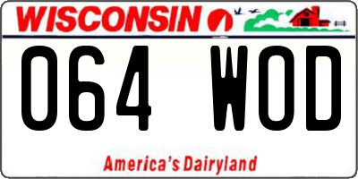 WI license plate 064WOD