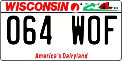 WI license plate 064WOF
