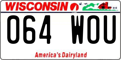 WI license plate 064WOU