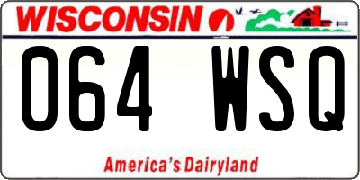 WI license plate 064WSQ