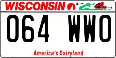 WI license plate 064WWO