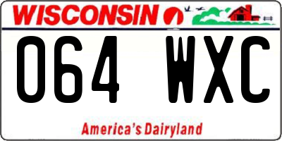 WI license plate 064WXC