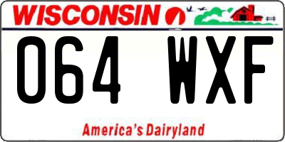 WI license plate 064WXF