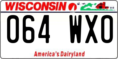 WI license plate 064WXO