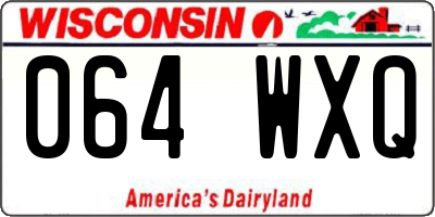 WI license plate 064WXQ