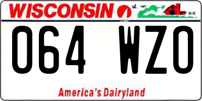 WI license plate 064WZO