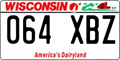 WI license plate 064XBZ