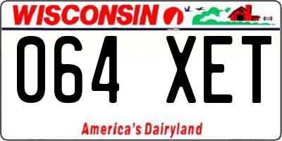 WI license plate 064XET